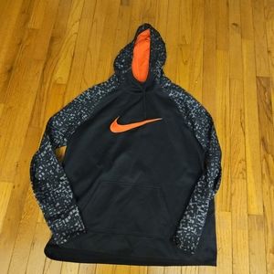 Nike Swoosh Dri-Fit  Hoodie Black Pink Sweatshirt Logo  Womens Size XL